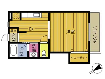 AOWA D(1DK/2階)の間取り写真