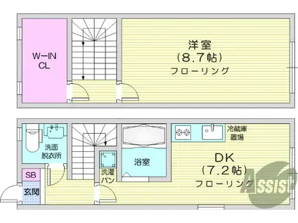 シンフォニーⅡ(1DK/1階)の間取り写真