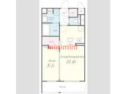 アクア プリータ(1LDK/5階)の間取り写真