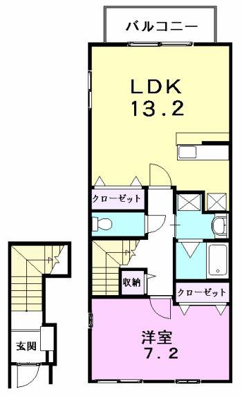 ファミール(1LDK/2階)の間取り写真