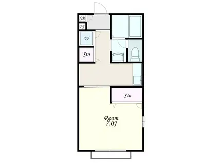 アーク・アムール壱番館(1K/2階)の間取り写真