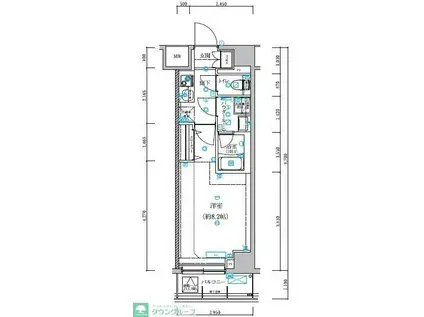 クオリタス本所吾妻橋(1K/2階)の間取り写真