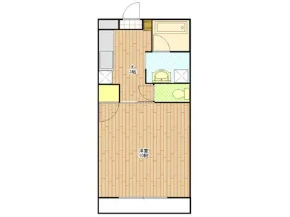 シャトーNAKAGAWAVII(1K/2階)の間取り写真