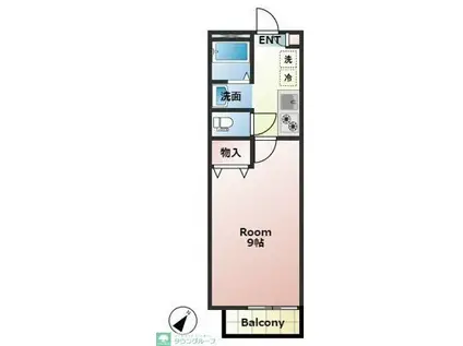 朋久レジデンス(1K/2階)の間取り写真