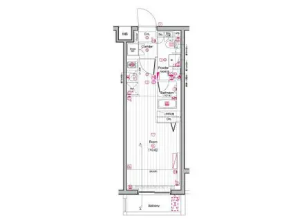 THE PREMIUM CUBE G 東中野(ワンルーム/4階)の間取り写真
