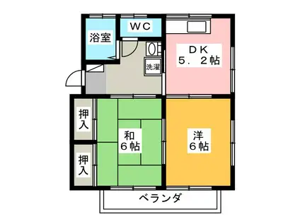 ナゴヤハイツ(2DK/2階)の間取り写真