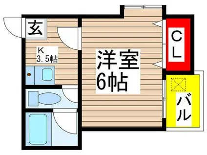JBハイツ(1K/3階)の間取り写真