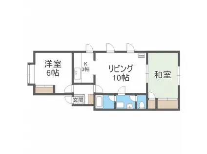 ボヌールI(2LDK/1階)の間取り写真