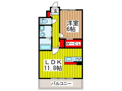 ベルフォート(1LDK/3階)の間取り写真