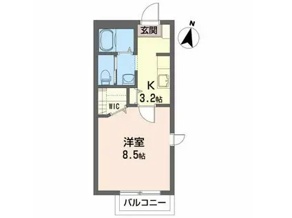 エム常盤台(1K/2階)の間取り写真