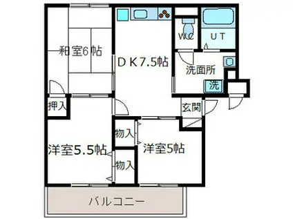 エスペランザ(3DK/2階)の間取り写真