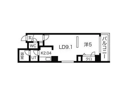 地下鉄東西線 バスセンター前駅 徒歩4分 10階建 築21年(1LDK/4階)の間取り写真