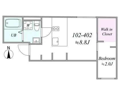 TRIAS626(1LDK/1階)の間取り写真