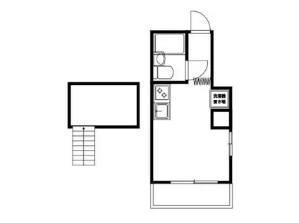 中野一丁目コーポ(ワンルーム/2階)の間取り写真