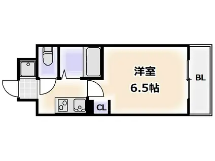 ラビスタ阿倍野(1K/6階)の間取り写真