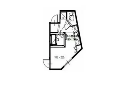 プライムテラス立川羽衣町(ワンルーム/1階)の間取り写真