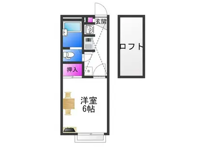 レオパレストーエイ(1K/2階)の間取り写真