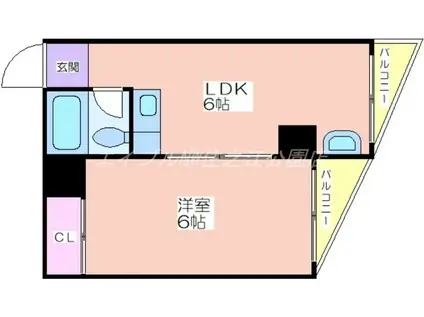 サブライムユース(1LDK/4階)の間取り写真