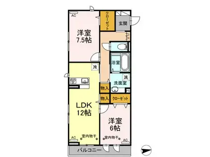 LAFFINAGE(2LDK/2階)の間取り写真