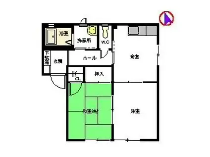 プリムヴェール  C棟(2K/1階)の間取り写真