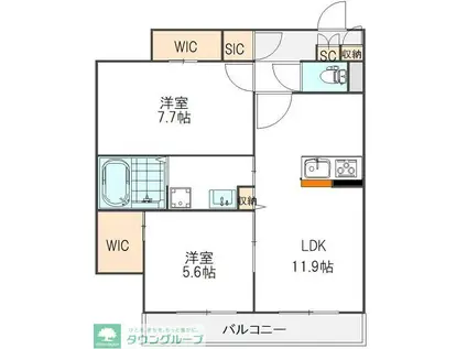 アイリスタ柏(2LDK/2階)の間取り写真