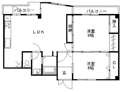 メゾンドTANI(2LDK/2階)の間取り写真