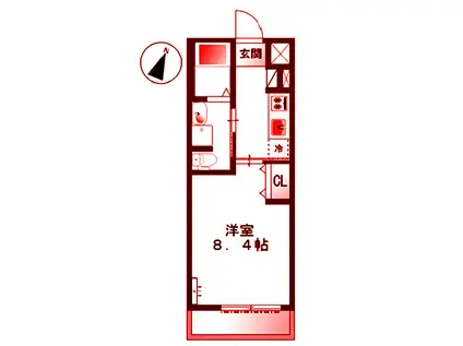 リバーストーン(1K/1階)の間取り写真