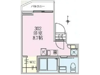 CASA MIA(ワンルーム/3階)の間取り写真