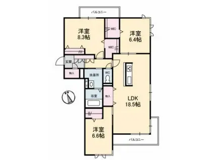 ノーヴァグレイス(3LDK/3階)の間取り写真