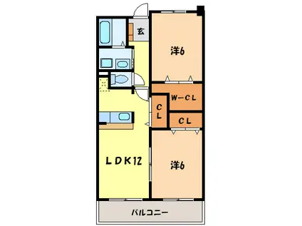 エクセランビラ(2LDK/2階)の間取り写真