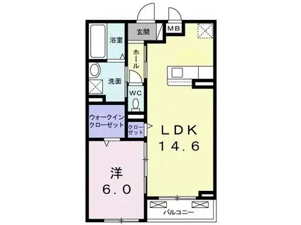 クラール KII(1LDK/3階)の間取り写真