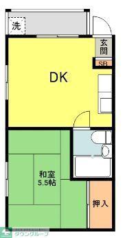 ホライズンハイム(1DK/2階)の間取り写真