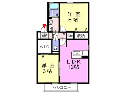 レリアコート(2LDK/2階)の間取り写真