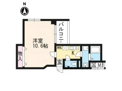 カーサ・ヴェルデ西洞院(1K/5階)の間取り写真