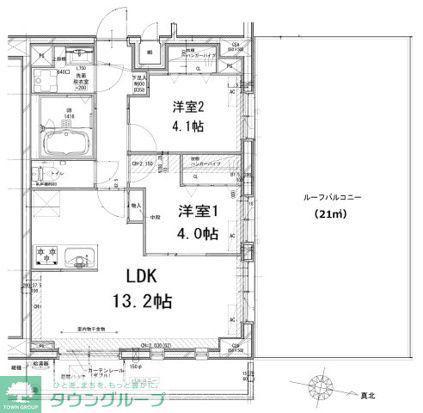 DIPS竹ノ塚駅前(2LDK/8階)の間取り写真