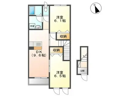 シルフィード(2LDK/2階)の間取り写真