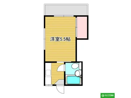 ＪＲ豊肥本線 大分大学前駅 徒歩4分 2階建 築42年(1K/2階)の間取り写真