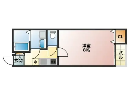 ルピナス旭ヶ丘(1K/1階)の間取り写真