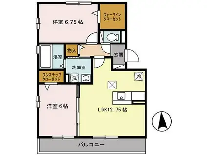サンドリヨン(2SLDK/3階)の間取り写真