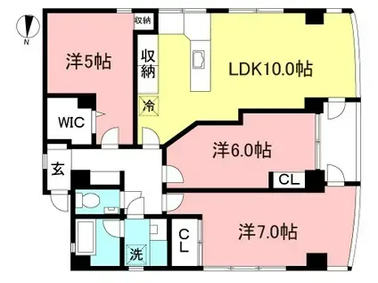 グレイス烏山(3LDK/3階)の間取り写真