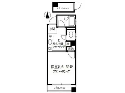 フェルメール(ワンルーム/2階)の間取り写真