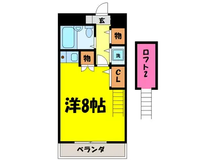 グランコート熊谷弐番館(ワンルーム/3階)の間取り写真