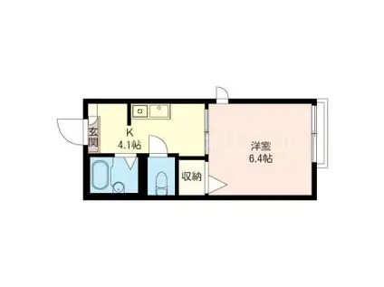 ファミール中央林間 A・B(1K/2階)の間取り写真