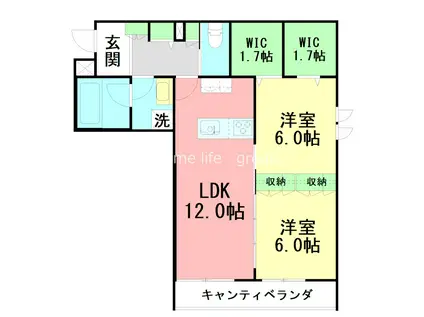 VILLA SHONAN(2LDK/2階)の間取り写真