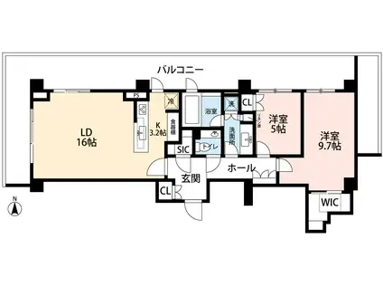 広尾ガーデンフォレストD棟(2LDK/4階)の間取り写真