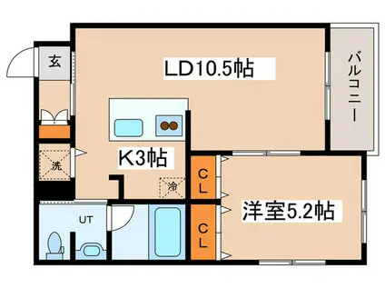 ポラリス美園(1LDK/2階)の間取り写真