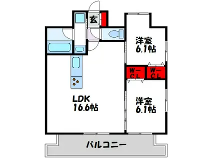 RUSSIE博多駅(2LDK/5階)の間取り写真