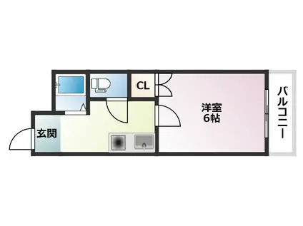 ヴィヴァント青木(1K/2階)の間取り写真