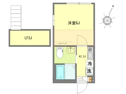 マウ明大前(1K/2階)の間取り写真