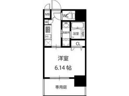 パークヒルズ天保山MOE(1K/12階)の間取り写真